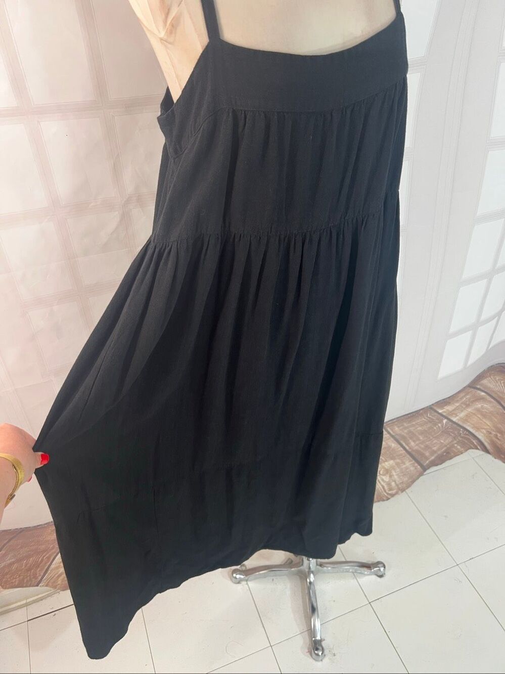 Rachel Pally Black Syd Linen Blend Sleeveless Tiered A-Line Maxi Dress Size XL - Picture 6 of 13